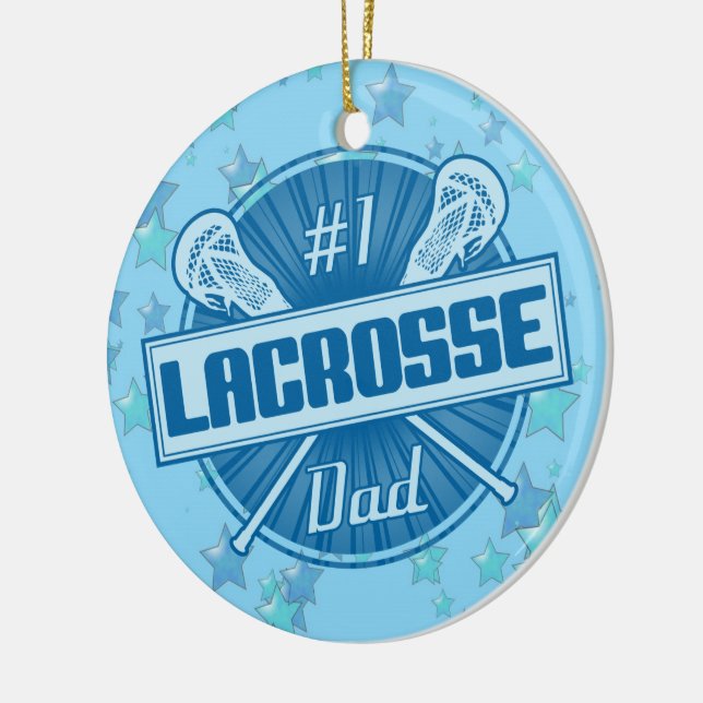 Lacrosse Christmas Ornament, #1 Lax Dad Ceramic Ornament (Left)