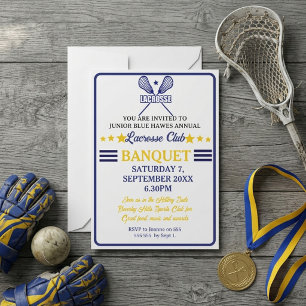 Lacrosse Club Annual Sports Banquet Navy Blue Invitation