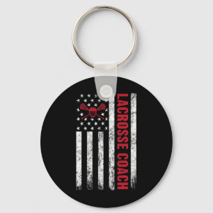 Lacrosse Coach American Flag Lax Lover Lacrosse St Key Ring