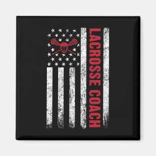 Lacrosse Coach American Flag Lax Lover Lacrosse St Magnet