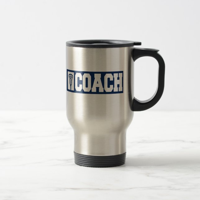Lacrosse Coach - blue Travel Mug (Right)