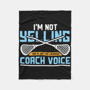 Lacrosse Coach Gift Lax Sticks Funny Coach Voice Fleece Blanket