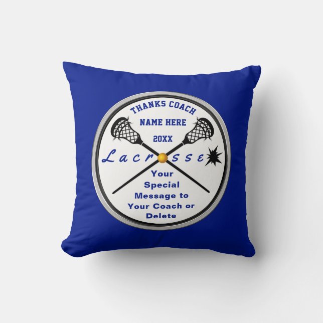 Lacrosse Coach Gifts, Personalised, Players, Coach Cushion (Front)