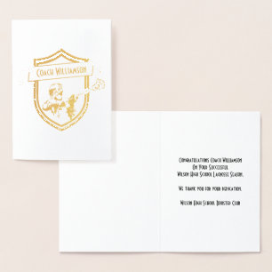 Lacrosse Coach or Sponsor Thank You Banquet Card