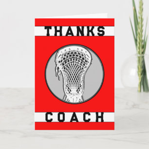 Lacrosse Coach Red Team Thank You Card