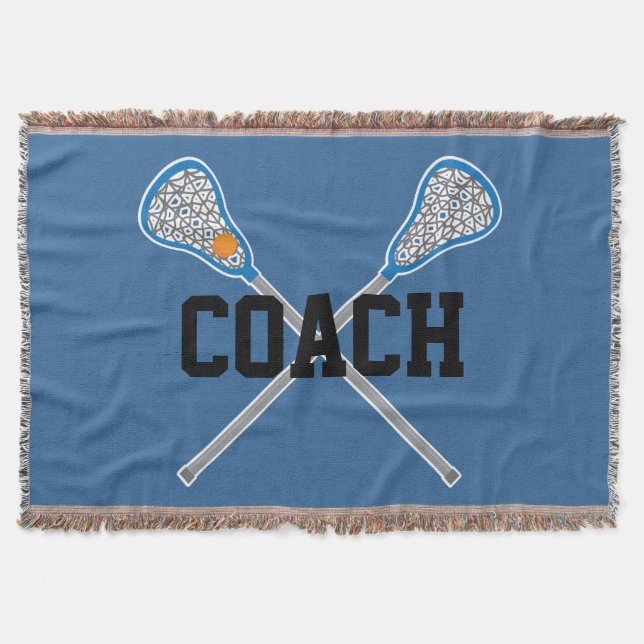 Lacrosse Coach Sports Blanket Gift (Front)