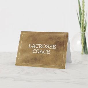 Lacrosse Coach Thanks Definition Simple Brown Card