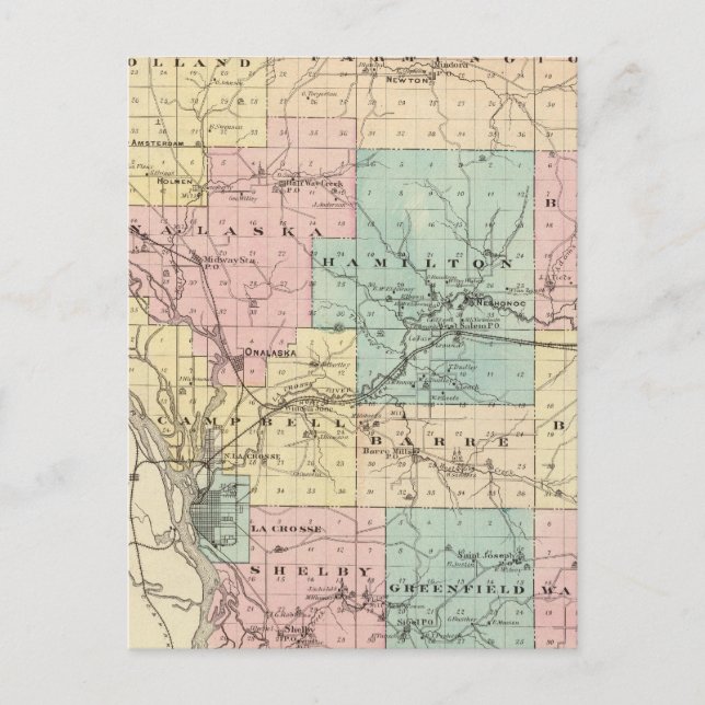 Lacrosse County, Wisconsin Postcard (Front)