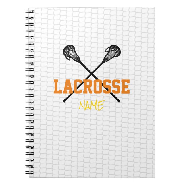 Lacrosse Custom Name Team Colours Notebook (Front)