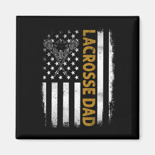 Lacrosse Dad American Flag 4th Of July Fathers Day Magnet