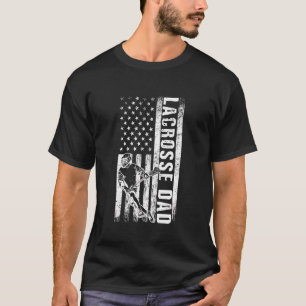 Lacrosse Dad American Flag Lax Daddy Father's Day T-Shirt