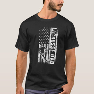 Lacrosse Dad American Flag Lax Daddy Father's Day T-Shirt