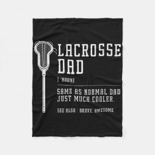 Lacrosse Dad Daddy Quote Definition Men Vintage Fleece Blanket