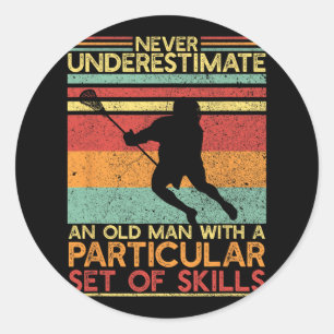 Lacrosse Dad Lacrosse Team Coach Retirement Classic Round Sticker