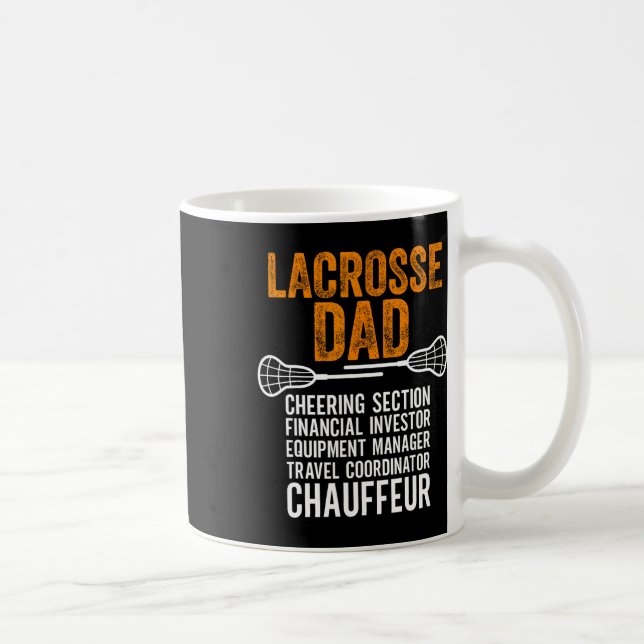 Lacrosse Dad Player Cheering Section Funny Father' Coffee Mug (Right)