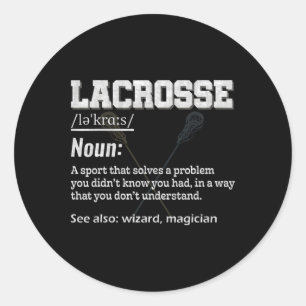 Lacrosse Definition For Sports Team Lax Player  Classic Round Sticker