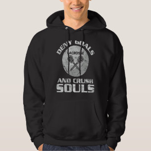 Lacrosse Deny Goals Goalkeeper Goaltender Distress Hoodie