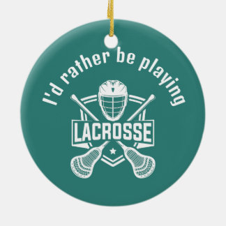 Lacrosse Design Ceramic Ornament