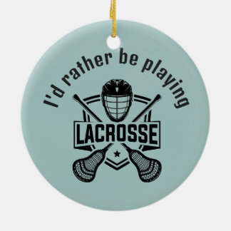 Lacrosse Design Ceramic Ornament