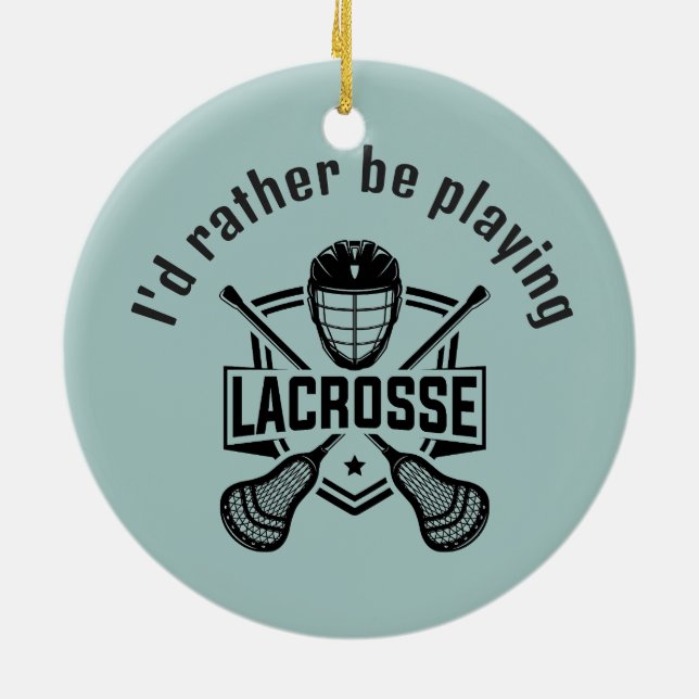 Lacrosse Design  Ceramic Ornament (Back)