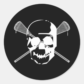 Lacrosse Designs LaxBallSkullWhite Sticker