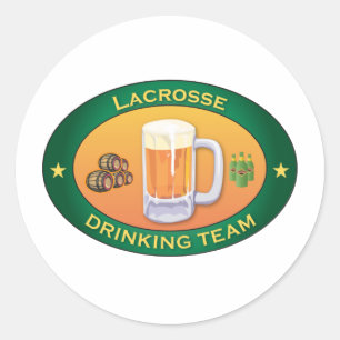Lacrosse Drinking Team Classic Round Sticker