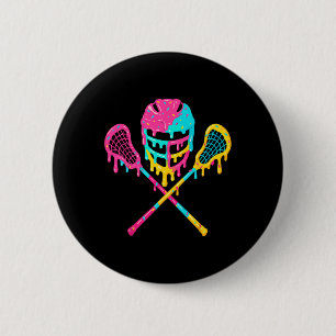 Lacrosse Drip Lax Helmet Ice Cream Sticks 6 Cm Round Badge