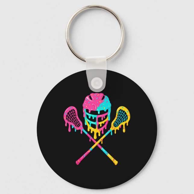Lacrosse Drip Lax Helmet Ice Cream Sticks  Key Ring (Front)