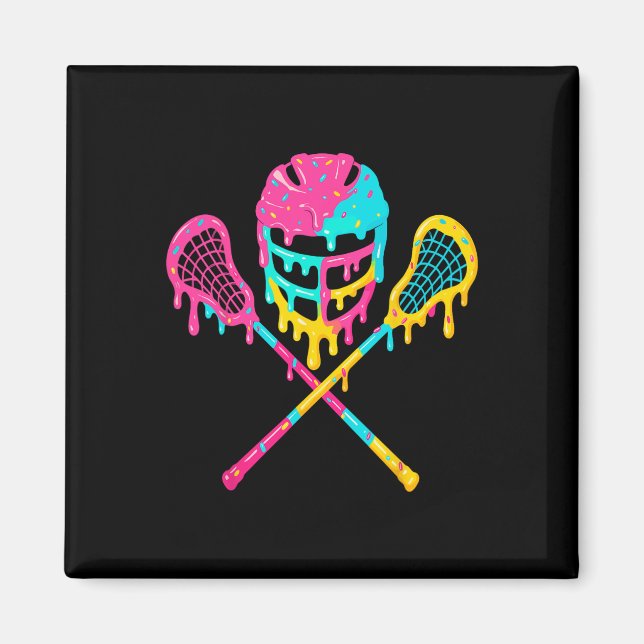 Lacrosse Drip Lax Helmet Ice Cream Sticks  Magnet (Front)