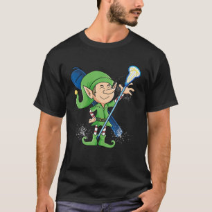 Lacrosse Elf Christmas Cool Lax Sport X-Mas Pajama T-Shirt