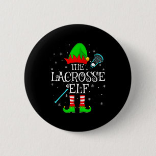 Lacrosse Elf Christmas Family Elf Squad Sports Pla 6 Cm Round Badge