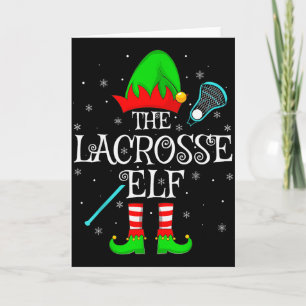 Lacrosse Elf Christmas Family Elf Squad Sports Pla Card