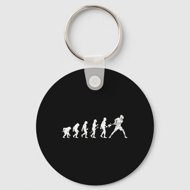Lacrosse Evolution - Lacrosse Player Evolution  Key Ring (Front)