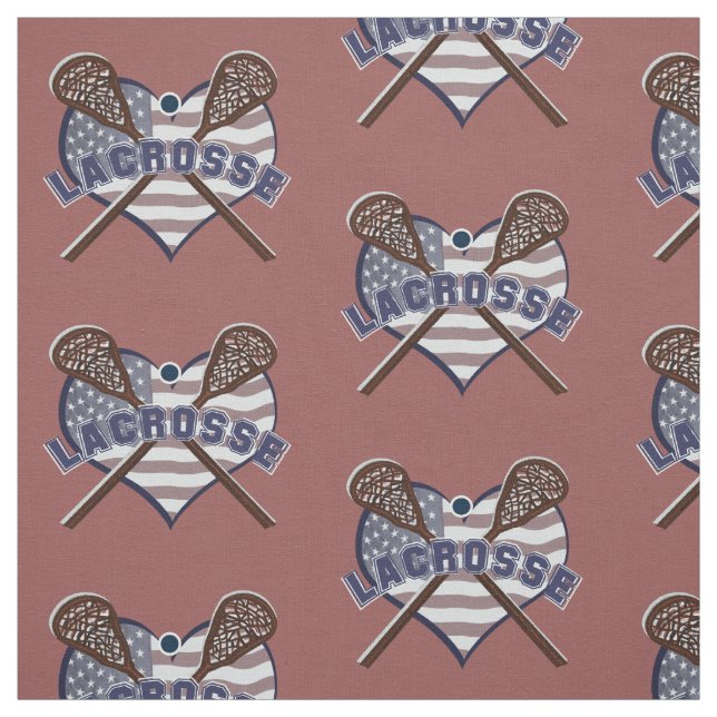 Lacrosse Fabric with Heart Shaped Flag (Swatch)