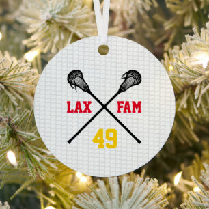 Lacrosse Family Sticks Net Player NUMBER Sports Metal Tree Decoration