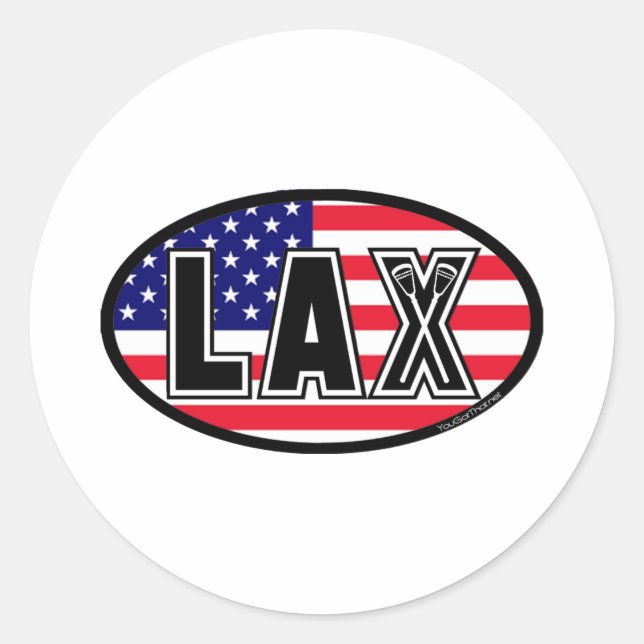 Lacrosse Flag America Sticker (Front)