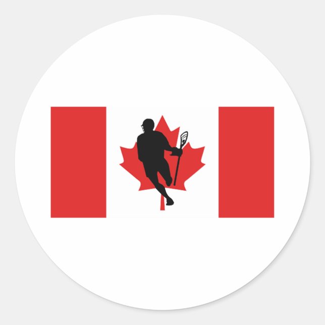 Lacrosse Flag IRockCanada Sticker (Front)