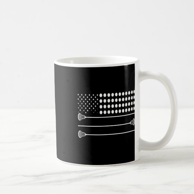 Lacrosse Flag Usa - Funny Lax Player  Coffee Mug (Right)