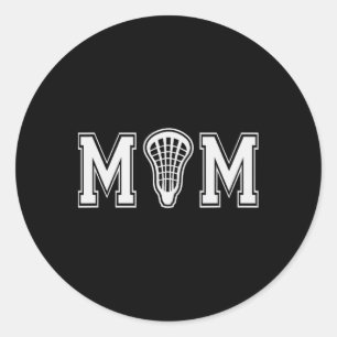 Lacrosse For Mum With Lax Stick Head Gift For Her Classic Round Sticker