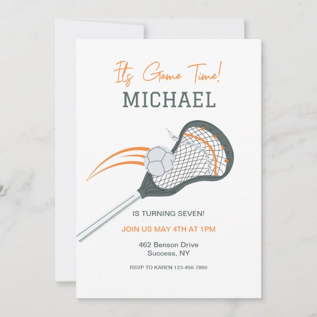 Lacrosse Game Invitation (Front)
