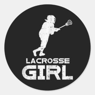 Lacrosse Girl Cool Sports Lax Player Goalie Girls Classic Round Sticker