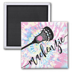 Lacrosse Girls Sports Tie Dye Fridge Locker Magnet