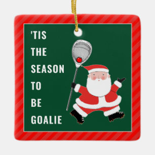 Lacrosse Goalie 2022 Holiday Gift Ceramic Ornament