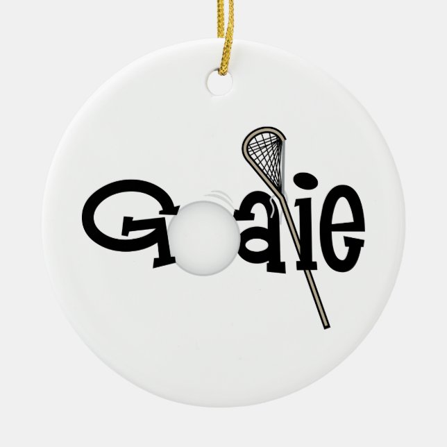 Lacrosse Goalie Ceramic Ornament (Front)