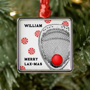 Lacrosse Goalie Christmas Metal Ornament