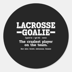 Lacrosse Goalie Definition Classic Round Sticker