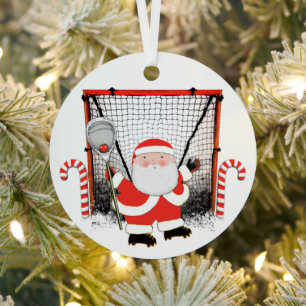 Lacrosse Goalie Holiday Gift Metal Tree Decoration