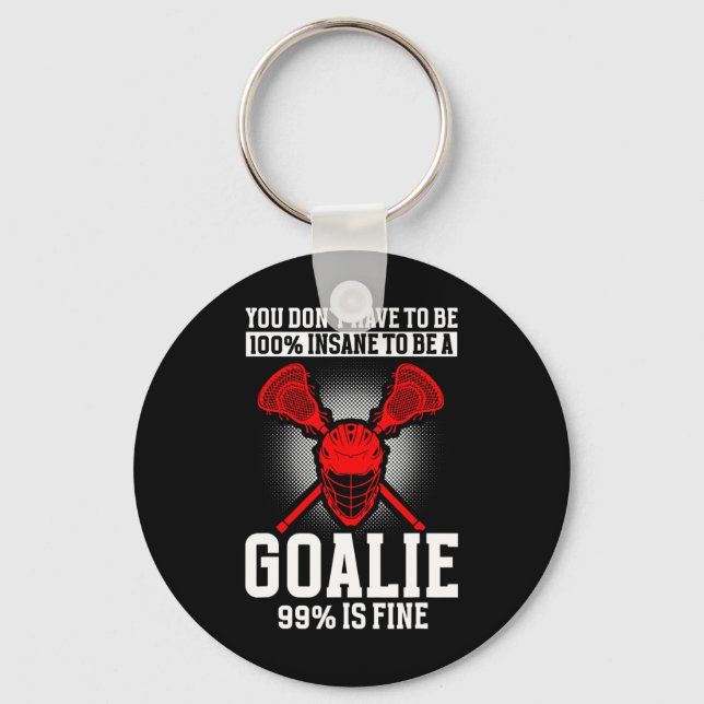 Lacrosse Goalie Lacrosse Gloves Stick Lax Goalie 1 Key Ring (Front)