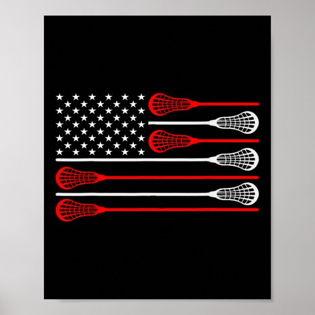 Lacrosse Goalie Lacrosse Gloves Stick Lax Goalie U Poster (Front)