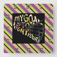 Lacrosse Goalie Mask Typography Clock